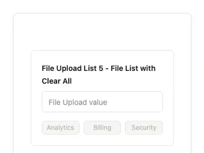 File Upload List 5 - File List with Clear All preview