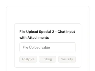 File Upload Special 2 - Chat Input with Attachments preview