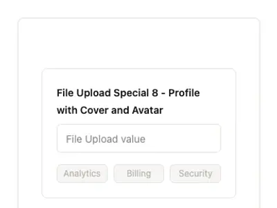 File Upload Special 8 - Profile with Cover and Avatar preview
